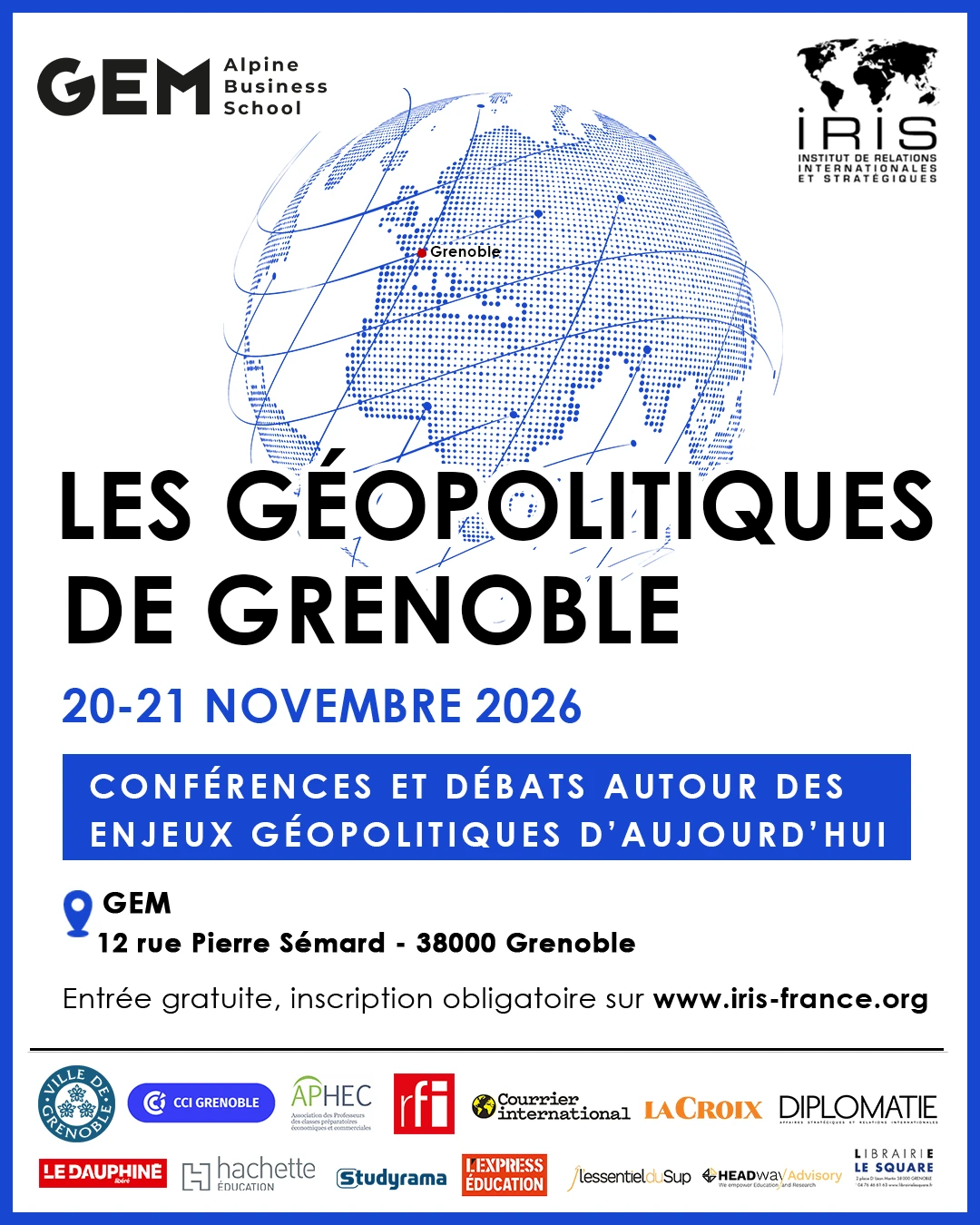 Affiche de Géopolitiques de Grenoble - 2ème édition