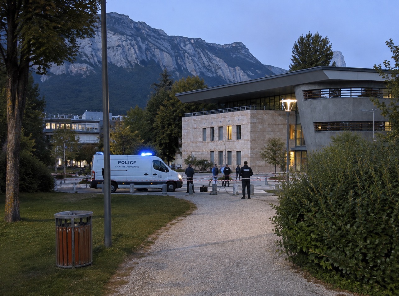 Police judiciaire sur le campus de grenoble