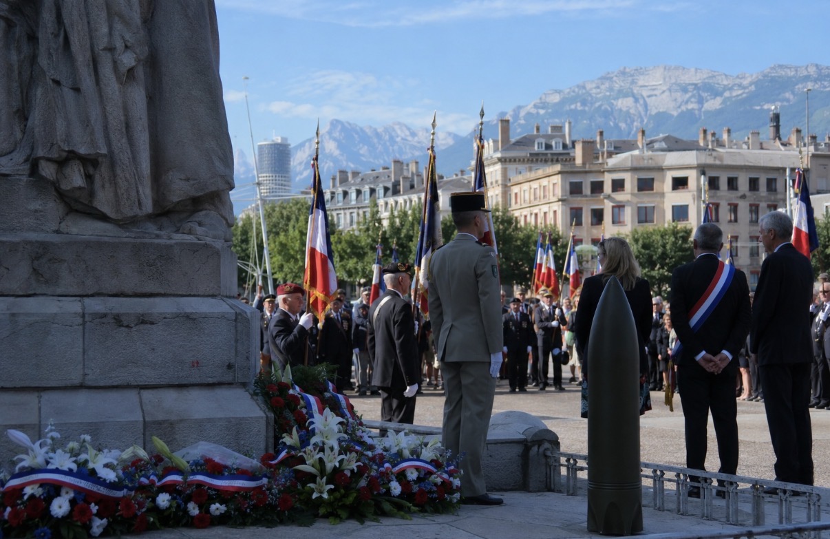 Cérémonie à Grenoble pour commémorer les 82 ans de la Libération du 22 août 1944 et rendre hommage aux résistants et combattants.